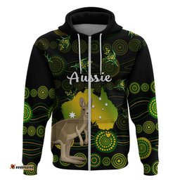 custom personalised australia hoodie golden wattle mix kangaroo and map