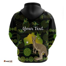 custom personalised australia hoodie golden wattle mix kangaroo and map