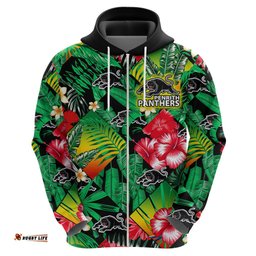 panthers rugby hoodie fashion tropical jungle flowers