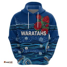 custom text and number nsw waratahs rugby hoodie aboriginal indigenous