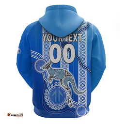 custom text and number kangaroos indigenous hoodie north melbourne football