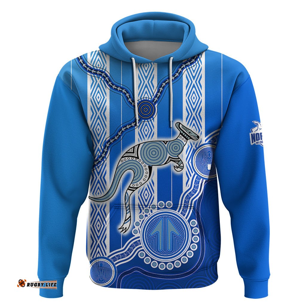 custom text and number kangaroos indigenous hoodie north melbourne football