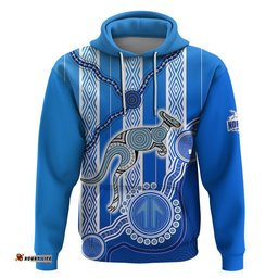 custom text and number kangaroos indigenous hoodie north melbourne football