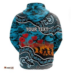 custom personalised anzac day nrl sharks hoodie aboriginal lizard patterns
