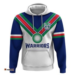 personalised warriors rugby hoodie new zealand sporty white style