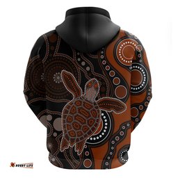 aboriginal turtle hoodie brown style