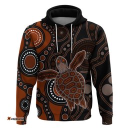aboriginal turtle hoodie brown style