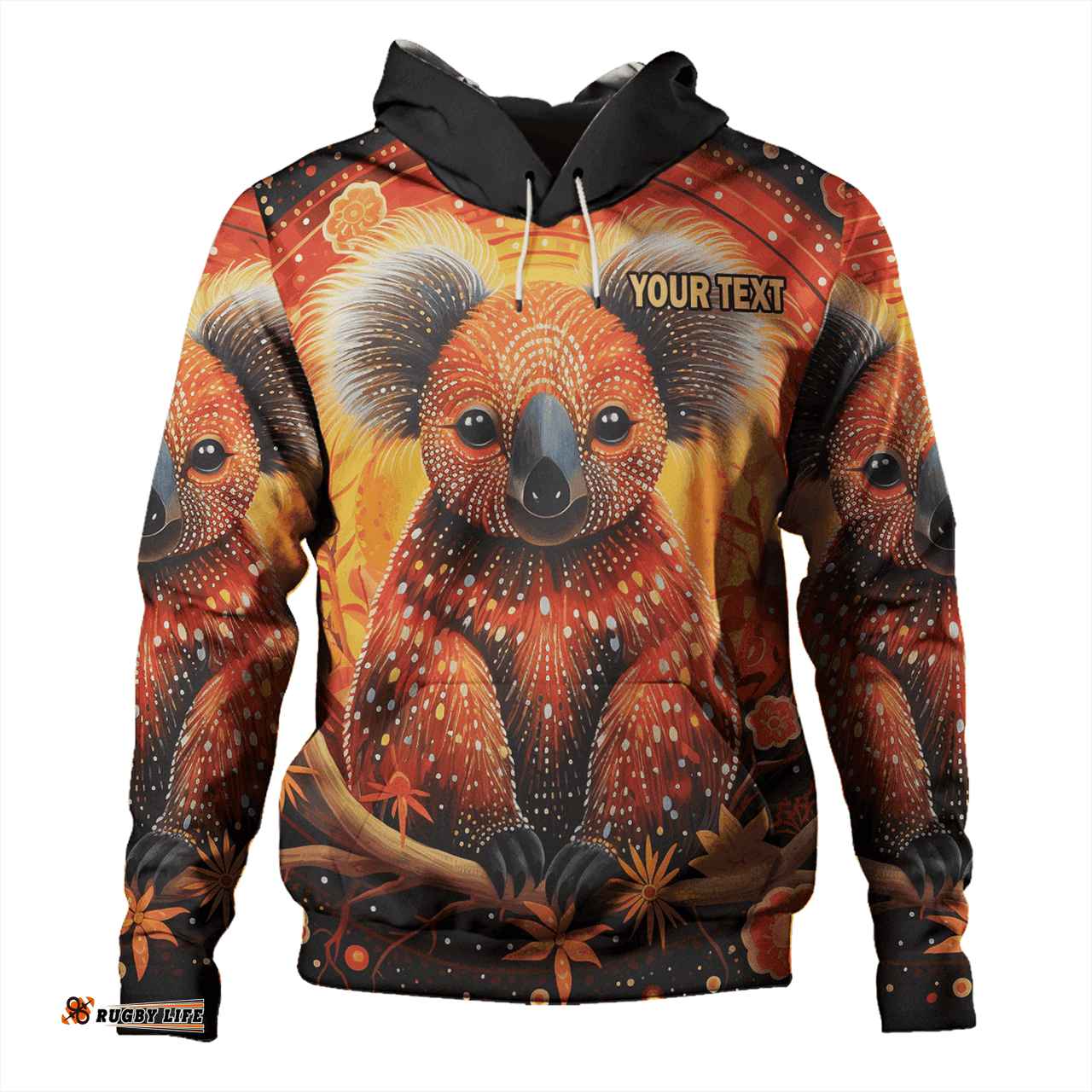 australia koala custom hoodie - dreaming art koala aboriginal inspired hoodie