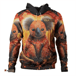 australia koala custom hoodie - dreaming art koala aboriginal inspired hoodie