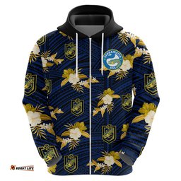 custom text and number parramatta eels rugby hoodie polynesian tribal mix tropical hawaiian style