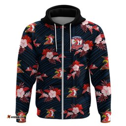 custom text and number roosters rugby hoodie polynesian tribal mix tropical hawaiian style