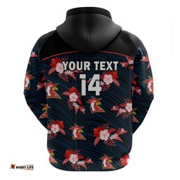 custom text and number roosters rugby hoodie polynesian tribal mix tropical hawaiian style