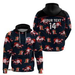 custom text and number roosters rugby hoodie polynesian tribal mix tropical hawaiian style