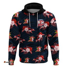 custom text and number roosters rugby hoodie polynesian tribal mix tropical hawaiian style