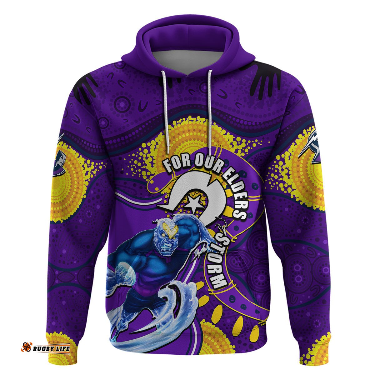 storm mascot nrl hoodie naidoc