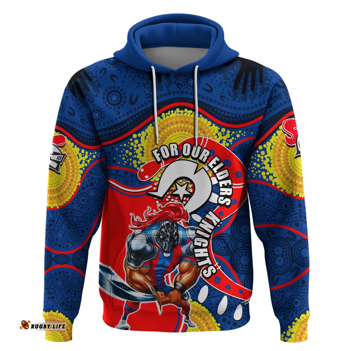 knights mascot nrl hoodie naidoc