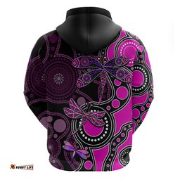 aboriginal dragonfly hoodie pink style