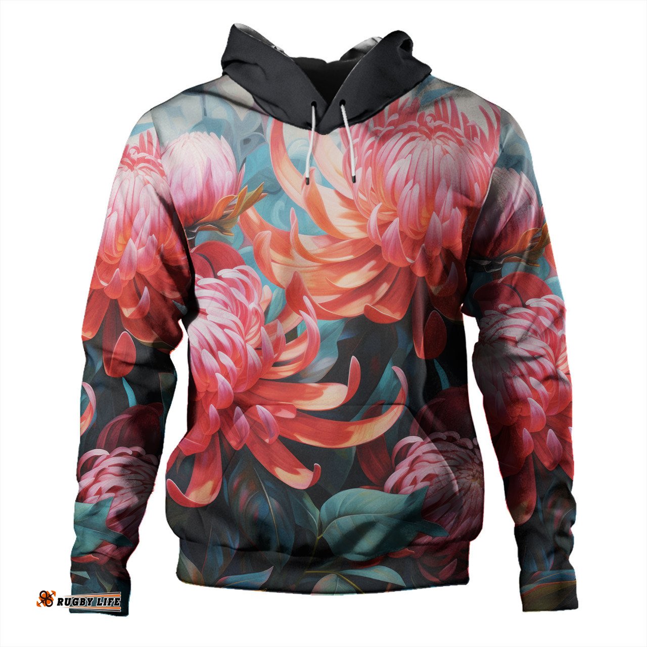 australia waratah hoodie - waratah oil painting abstract ver5 hoodie