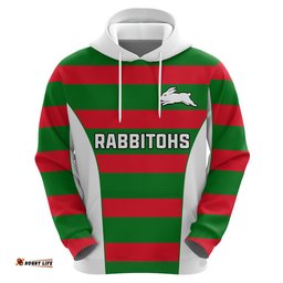 custom text and number rabbitohs rugby hoodie go souths 1908 sporty style white