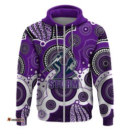 custom personalised and number storm nrl hoodie aboriginal patterns