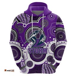 custom personalised and number storm nrl hoodie aboriginal patterns