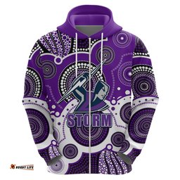 custom personalised and number storm nrl hoodie aboriginal patterns