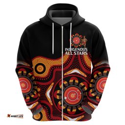 custom text and number australia indigenous rugby hoodie all stars aborigine dreamtime black version