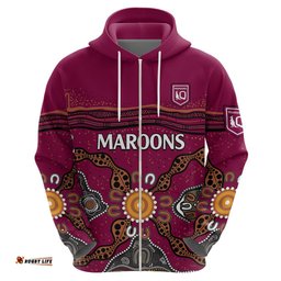 custom text and number qld maroons rugby hoodie queensland aboriginal origin