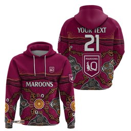 custom text and number qld maroons rugby hoodie queensland aboriginal origin