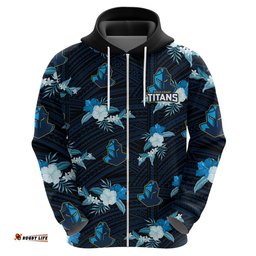 custom text and number titans rugby hoodie polynesian tribal mix tropical hawaiian style