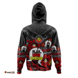 australia hoodie naidoc week torres strait symbol with aboriginal pattern inspired black