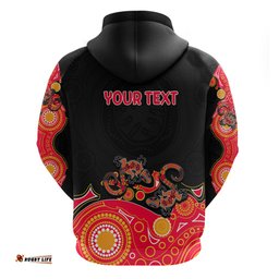 australia aboriginal hoodie lizard red