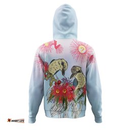 australia kookaburra hoodie - couple kookaburra with eucalyptus flower art hoodie