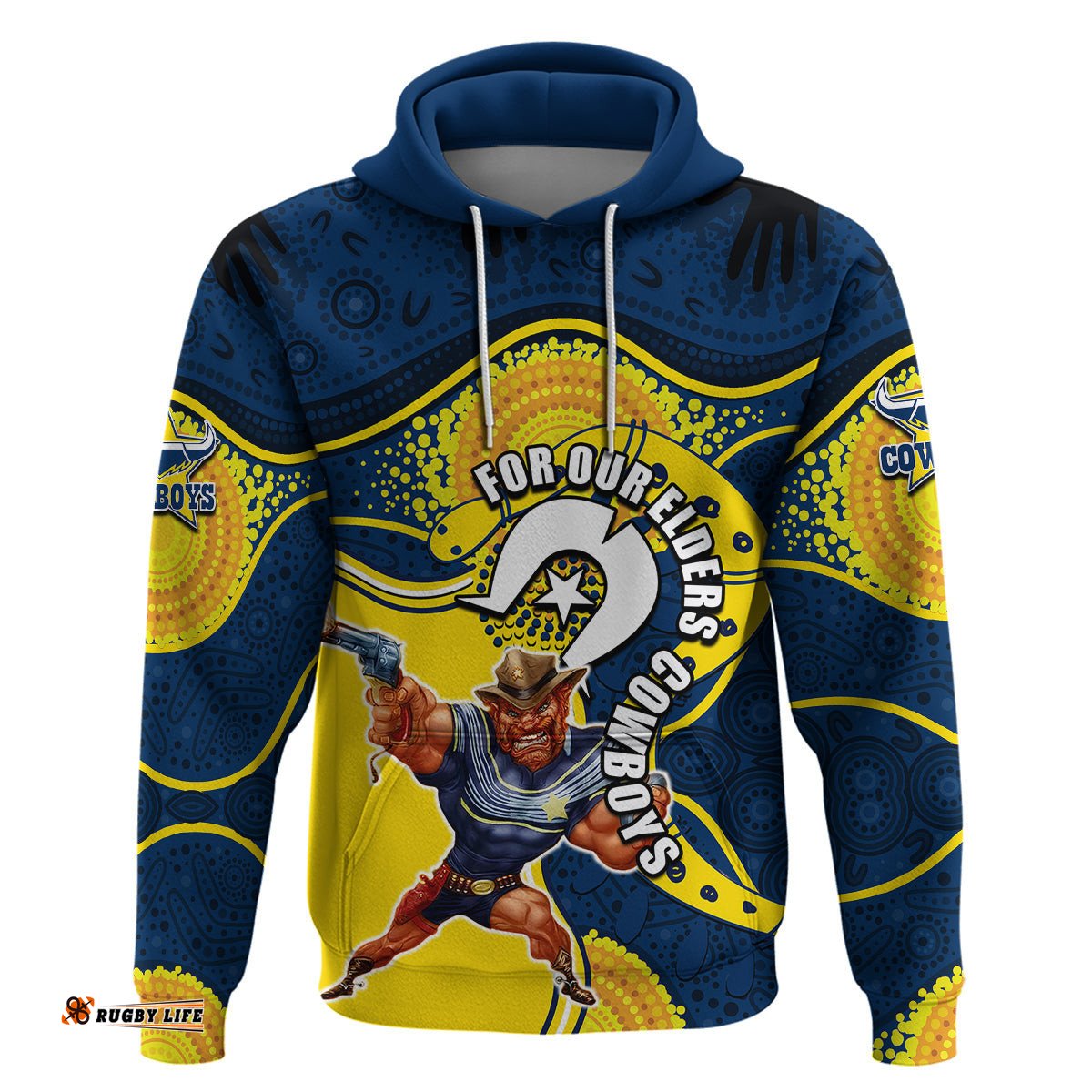 cowboys mascot nrl hoodie naidoc
