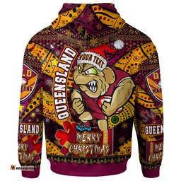 cane toads christmas hoodie - custom qld go maroons cane toads aboriginal inspired with snowflake hoodie