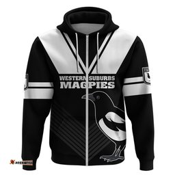 custom text and number western suburbs magpies rugby hoodie simple style