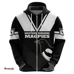 custom text and number western suburbs magpies rugby hoodie simple style