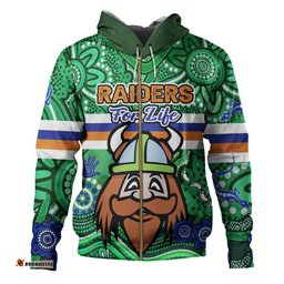 canberra raiders custom hoodie - canberra raiders for life with aboriginal style hoodie