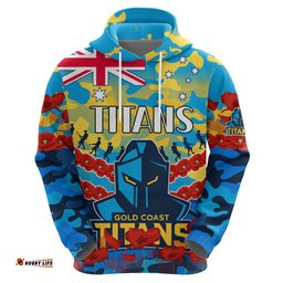 titans rugby anzac hoodie lest we forget