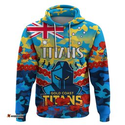 titans rugby anzac hoodie lest we forget