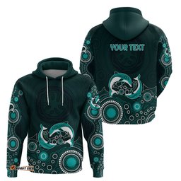 australia aboriginal hoodie dolphin green