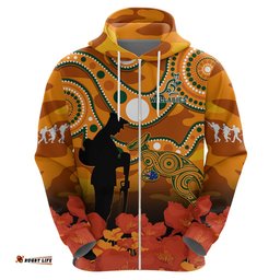 custom text and number wallabies rugby anzac hoodie aboriginal camouflage lest we forget