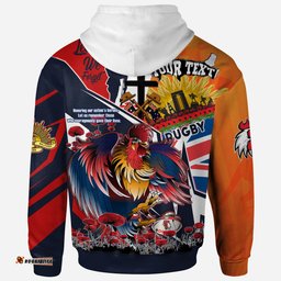 australia sydney hoodie - custom remembrance sydney anzac quote with poppy and rosemary hoodie