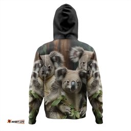 australia koala hoodie - three koalas with gum trees ver3 hoodie