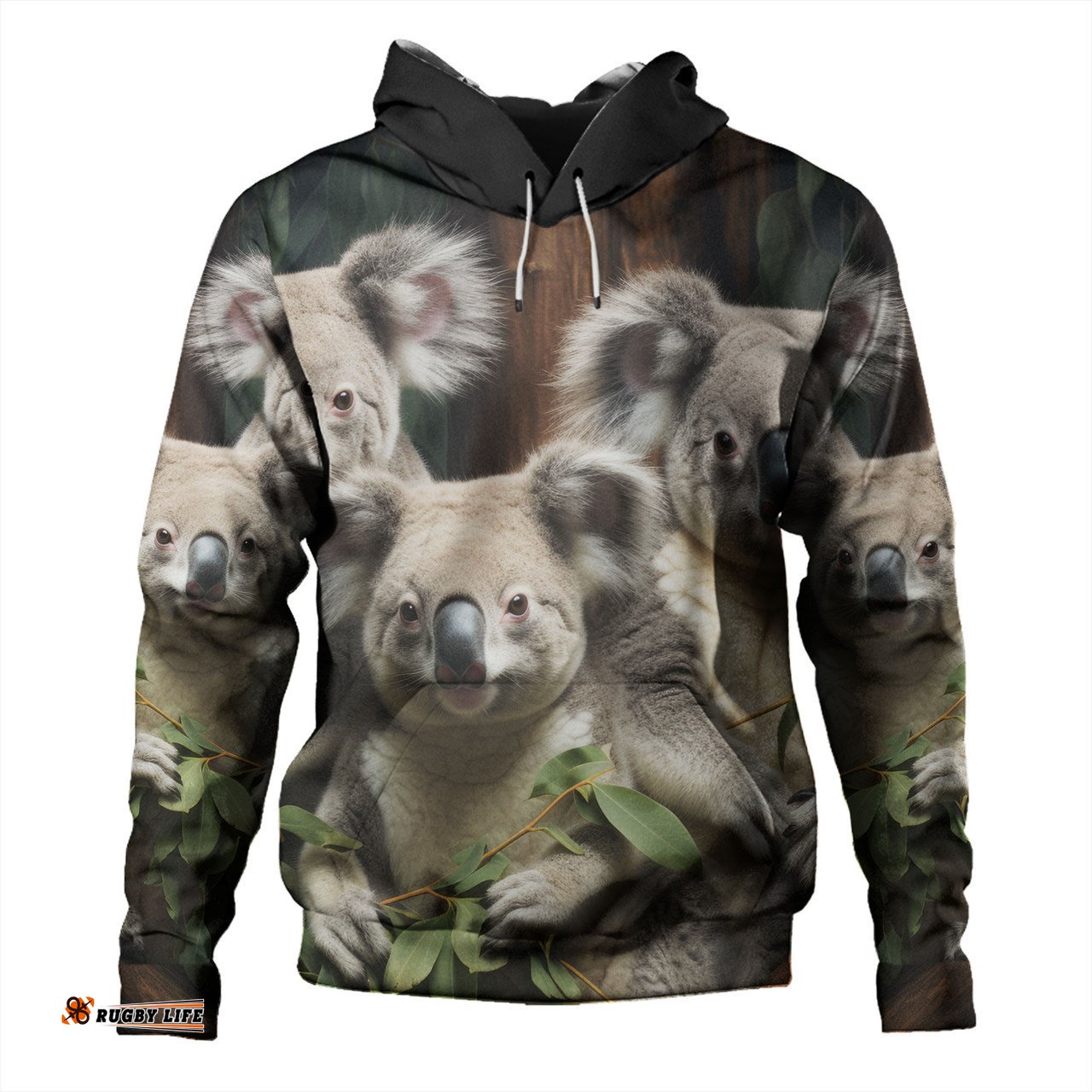 australia koala hoodie - three koalas with gum trees ver3 hoodie