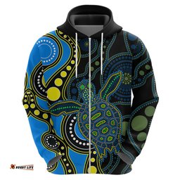 aboriginal turtle hoodie blue style