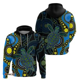 aboriginal turtle hoodie blue style