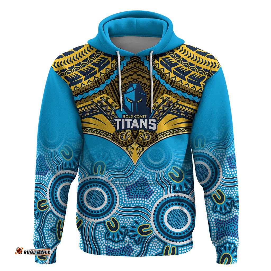 titans rugby hoodie aboriginal mix polynesian pattern
