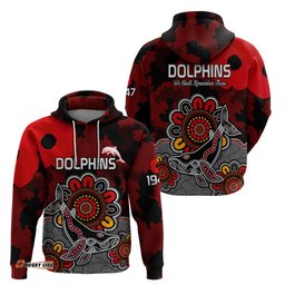 anzac dolphins rugby hoodie indigenous circles and waves
