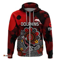 anzac dolphins rugby hoodie indigenous circles and waves